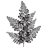 23"L GLITTER MAIDENHAIR FERN SPRAY X7 - BLACK - XS236602