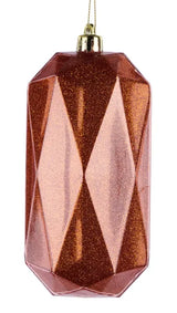 5.5"LX2.5"W CUBIC RECTANGLE GEM ORNAMENT - COPPER - XJ716248