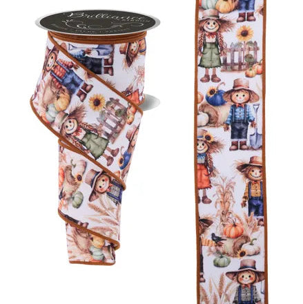 2.5"X10YD SCARECROWS - IVORY/MULTI - LS1093RT