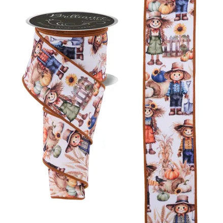 2.5"X10YD SCARECROWS - IVORY/MULTI - LS1093RT