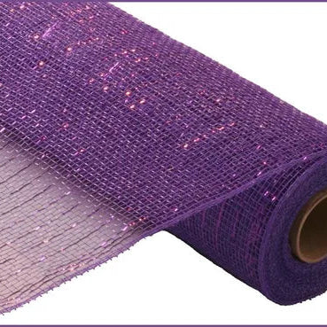 21"X10YD METALLIC MESH - PURPLE W/PURPLE FOIL - RE100123