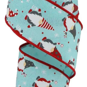 2.5"X10YD CHRISTMAS GNOMES ON ROYAL - ICE BLUE/RED/WHITE - RGB1072H1