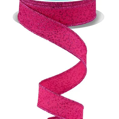 7/8"X10YD IRREGULAR SPOTTED GLITTER - HOT PINK/FUSCHIA - RGF781711