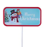 12"L MERRY CHRISTMAS PICK - SNOWMAN - XC724999-F