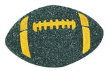 5"W X 3.125"H GLITTER FOOTBALL - DARK GREEN/GOLD - MD0271R7
