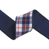 2.5"X10YD WIRED DUPIONI RIBBON - RED/WHITE/BLUE PLAID - 9115W-06-63E