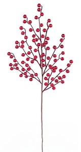 24"L WATERPROOF BERRY SPRAY - SHINY RED - EW014124