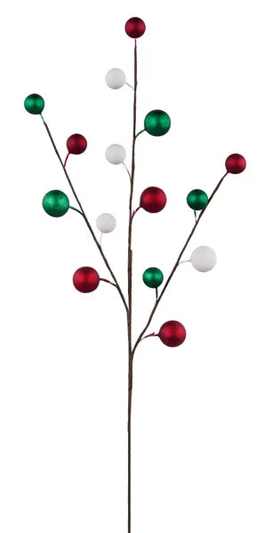 20"L METALLIC BERRY SPRAY - RED/WHITE/EMERALD - EC584085