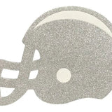 12"W X 10.25"H GLITTER FOOTBALL HELMET - SILVER/WHITE - MD0275AX