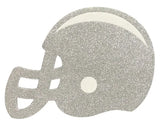 12"W X 10.25"H GLITTER FOOTBALL HELMET - SILVER/WHITE - MD0275AX
