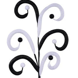 28"L GLITTER TUBING COIL/STYROFOAM BALL SPRAY - BLACK/WHITE - XS1649NE