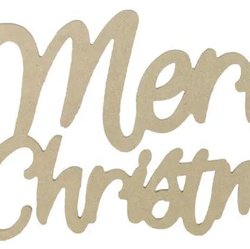 16"LX9.375"H MDF MERRY CHRISTMAS - NATURAL - XA0299
