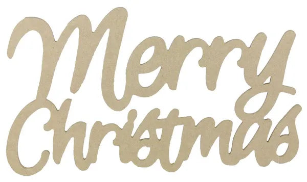 16"LX9.375"H MDF MERRY CHRISTMAS - NATURAL - XA0299