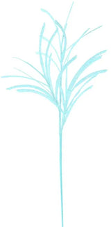 31"L GLITTERED/PAPER GRASS SPRAY - ICE BLUE - XS104960