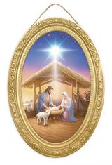 13"HX9"L MDF HOLY FAMILY NATIVITY - TAN/BROWN/MULTI - AP463