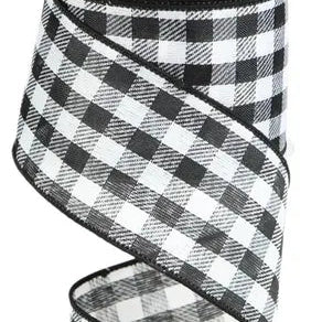 2.5"X10YD WOVEN/DIAGONAL CHECK - BLACK/WHITE - RL1972X6