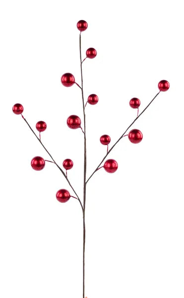 20"L METALLIC BERRY SPRAY - RED - EC584061