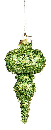 GLITTER/BEAD ORNAMENT - LIME - XY529035-2