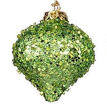 GLITTER/BEAD ORNAMENT - LIME - XY529035-1