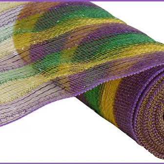 10.25"X10YD TINSEL/PP/FOIL MESH - MARDI GRAS - RY840073