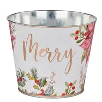 6.75"DIA HPLDIAY TIN POT COVER - MERRY - XC0196-M