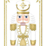 12.5"H GLITTER NUTCRACKER SIGN - GOLD/WHITE - AP7868