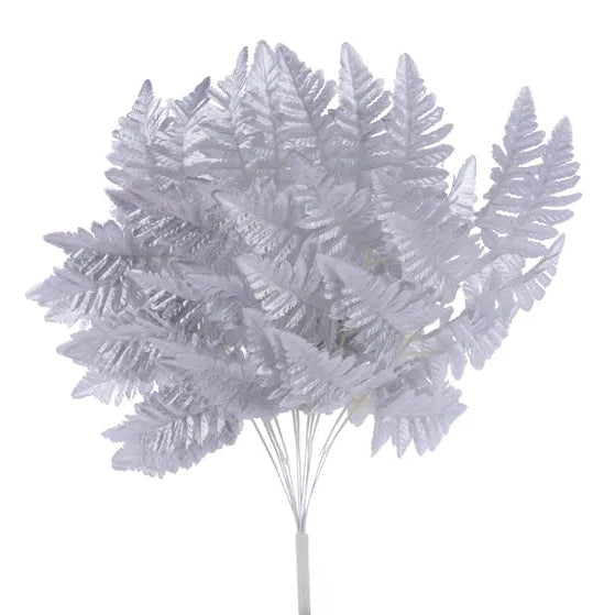 17"L PULL APART SILK LEATHER LEAF BUSH - SILVER - FG663726