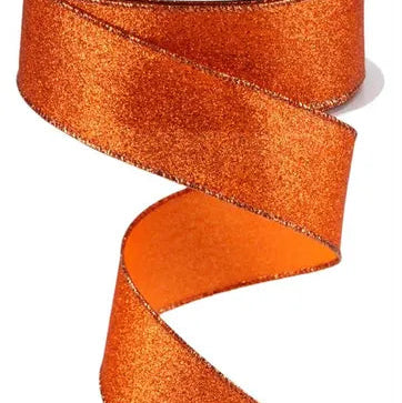 1.5"X10YD SHIMMER GLITTER - ORANGE - RGC159620