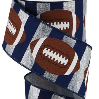 2.5"X10YD FOOTBALLS - SILVER/BROWN/NAVY - RGA142226