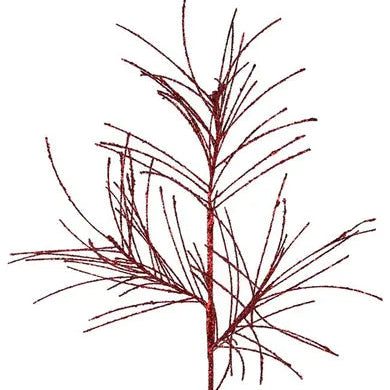 31"L GLITTERED PINE SPRAY - RED - XS104824