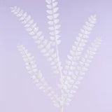 37"L GLITTERED FERN SPRAY - WHITE/SILVER - XS205727