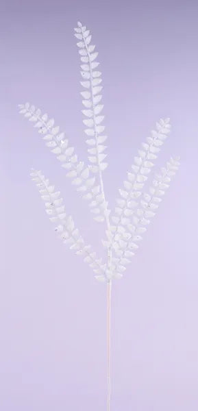 37"L GLITTERED FERN SPRAY - WHITE/SILVER - XS205727