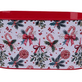 10.25"L X 5.25"W HOLLY/BERRY/BOW PLANTER - RED/GREEN - XC0227