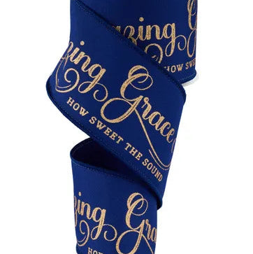 2.5"X10YD AMAZING GRACE - NAVY BLUE/GOLD - RGF152519