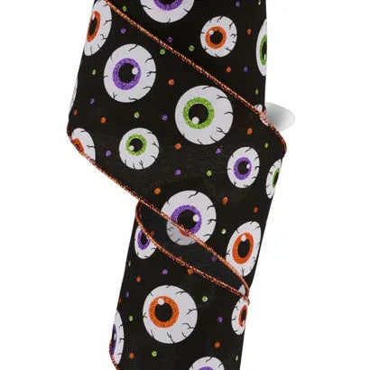 2.5"X10YD EYEBALLS ON PG - BLACK/WHITE/PURPLE/LIME/ORANGE - RGE147827