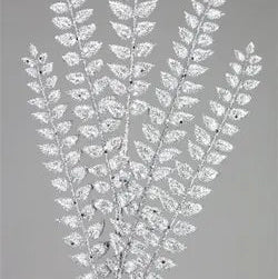37"L GLITTERED FERN SPRAY - SILVER - XS205726