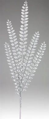 37"L GLITTERED FERN SPRAY - SILVER - XS205726
