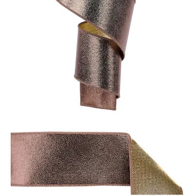 2.5"X10YD TEXTURE/SPARKLE FUSED - SHINY COPPER/SHINY GOLD - NR6042AF