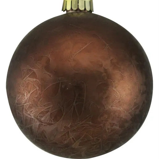 150MM FEATHER SMOOTH BALL ORNAMENT - CHOCOLATE - XH1020EG