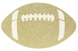 12"WX7.25"H GLITTER FOOTBALL - GOLD/WHITE - MD0272AW