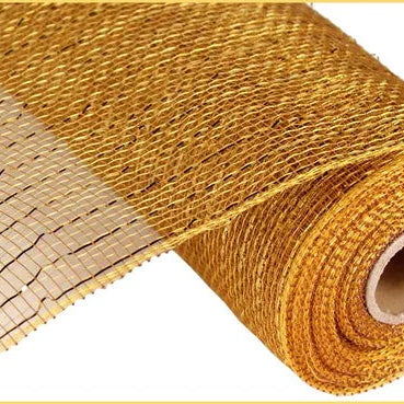 21"X10YD METALLIC MESH - GOLD/BROWN W/GOLD FOIL - RE100108