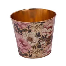 5"DIA COPPER FLORAL POT COVER - PINK - KE2835-P