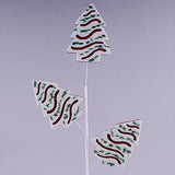 27"L FELT/BEAD CHRISTMAS TREE CAKE SPRAY - WHITE/RED/EMERALD - XP388327