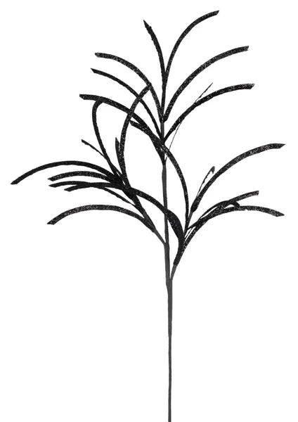 31"L GLITTERED/PAPER GRASS SPRAY - BLACK - XS104902