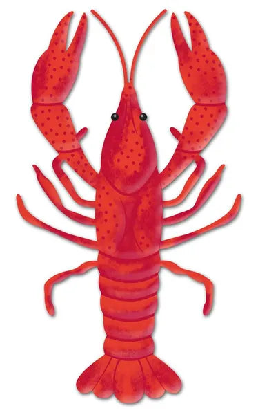 14"HX8"L METAL CRAWFISH SHAPE SIGN - RED/BLACK - MD1065