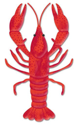 14"HX8"L METAL CRAWFISH SHAPE SIGN - RED/BLACK - MD1065