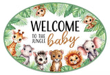 15"LX10.25"H METAL JUNGLE BABY SIGN - GREEN/WHITE/BROWN/GREY - MD1746
