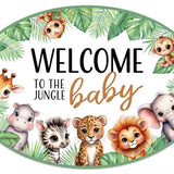 15"LX10.25"H METAL JUNGLE BABY SIGN - GREEN/WHITE/BROWN/GREY - MD1746