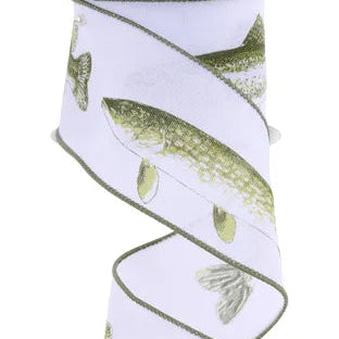 2.5"X10YD LARGE FRESH WATER FISH - WHITE/GREEN - RGF161227