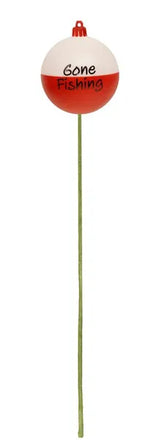 15"OAL GONE FISHING BOBBER PICK - RED/WHITE - XP3762